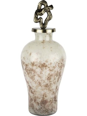 Mikasa Moor Antik Gold Kapak Mor Beyaz Cam Şişe 26X63CM