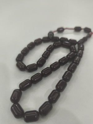 Zeyzun Usta Imzalı Sıkma Kehribar Tespih 9X13 mm Kapsül Kesim