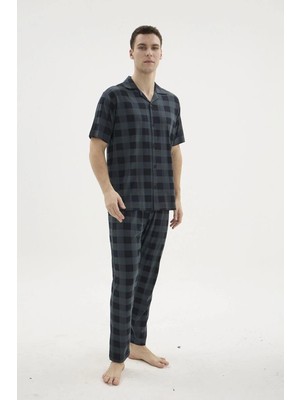 Beruflic Kocabey KKT-26158 Erkek Apaj Yaka Düğmeli Pijama Takımı