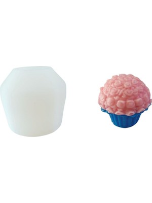 Tahtakale Toptancı Silikon 3D Dekoratif Gül Desenli Cupcake Model Kalıp Mum,taş Tozu ve Beton Kalıbı