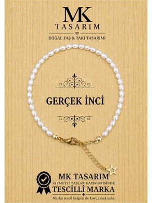 MK Tasarım Gerçek Inci Bileklik MK.7000.841- Rahatlık-Dinginlik-Enerji- Stres Bilekliği