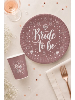 Pekshop Rose 8li Bride To Be Karton Tabak Bardak Seti