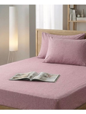Ladybella Lastikli Yatak Çarşafı Lastikli Penye Çarşaf + 2 Yastık Kılıfı