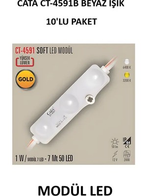 CATA CT-4591B SOFT 12V MODÜL LED BEYAZ (10'LU PAKET)