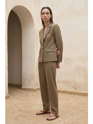 Hiccup Kadınlar My Fashıon Kadın Blazer Ceket Haki Yeşil