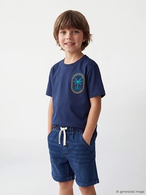 LC Waikiki Yeni Sezon Lcw Kids Beyaz Baskılı Erkek Çocuk Tişört Takım