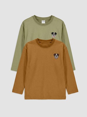 LC Waikiki Yeni Sezon Lcw Kids Beyaz Baskılı Erkek Çocuk Tişört Takım