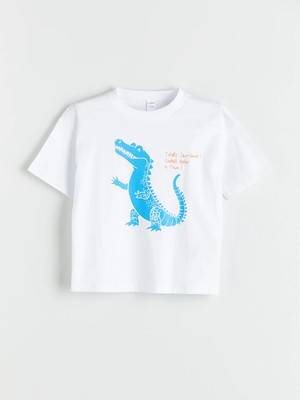 LC Waikiki Yeni Sezon Lcw Kids Beyaz Baskılı Erkek Çocuk Tişört Takım