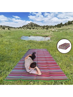 Büyük Boy Katlanır Hasır 270CMX180CM Piknik Bahçe Kamp Plaj Balkon Teras Veranda Mat Savan Kilim Halı Sergi
