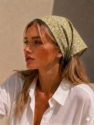 Eylülce Butik Kadın Bandana %100 Pamuk Yakmaz-Terletmez-Kaymaz Yazlık Bandana Fular