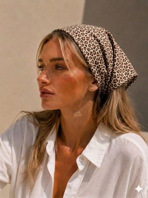 Eylülce Butik Kadın Bandana %100 Pamuk Yakmaz-Terletmez-Kaymaz Yazlık Bandana Fular