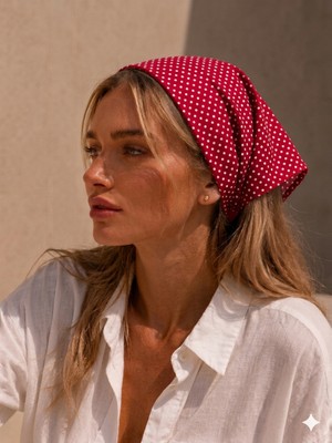 Eylülce Butik Kadın Bandana %100 Pamuk Yakmaz-Terletmez-Kaymaz Yazlık Bandana Fular
