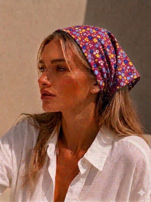 Eylülce Butik Kadın Bandana %100 Pamuk Yakmaz-Terletmez-Kaymaz Yazlık Bandana Fular