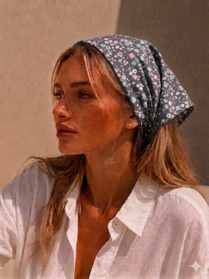 Eylülce Butik Kadın Bandana %100 Pamuk Yakmaz-Terletmez-Kaymaz Yazlık Bandana Fular