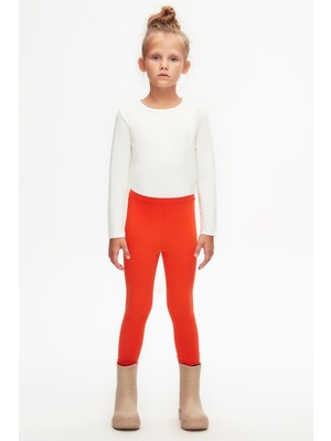 Lovetti Turuncu Kız Çocuk Yazlık Basic Tayt
