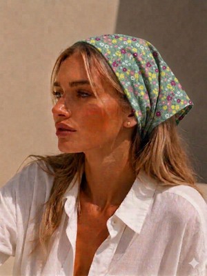 Eylülce Butik Kadın Bandana %100 Pamuk Yakmaz-Terletmez-Kaymaz Yazlık Bandana Fular