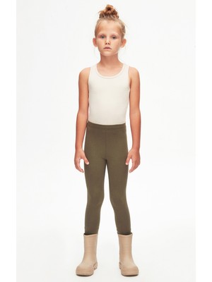 Lovetti Kamuflaj Yeşil Kız Çocuk Yazlık Basic Tayt