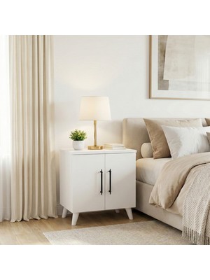Enda Home Collection Lumen 2 Kapaklı Raflı Klasik Komodin