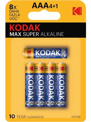 Kodak 4+1 Max Alkalin Kalem Pil - Mavi