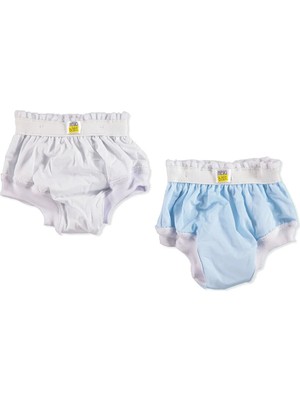 HelloBaby 2'li Alıştırma Külodu Mavi Beyaz