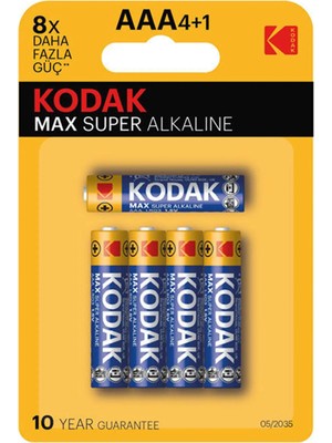 Kodak 4+1 Max Alkalin Ince Pil - Mavi