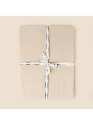 Matmel Soft Basic Çift Kişilik Düz Kenar Saten Çarşaf - Bej - 240X260 cm