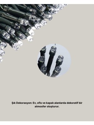 Ematcrt Uzun Ömürlü LED Teknolojili 10 Metre Şık Işıklı Süsleme Seti - Lisinya
