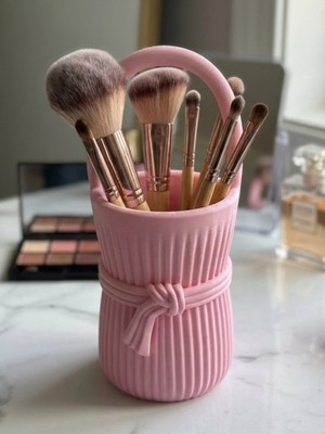 Lunera Accessories Boho Düğüm Nervürlü Makyaj Fırçası Organizeri | Dekoratif Makyaj Düzenleyici