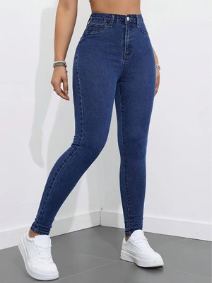 Layal My Beauty Kadın Süper Skinny Fit Esnek Likralı Yüksek Bel Denim Jean Kot Pantolon