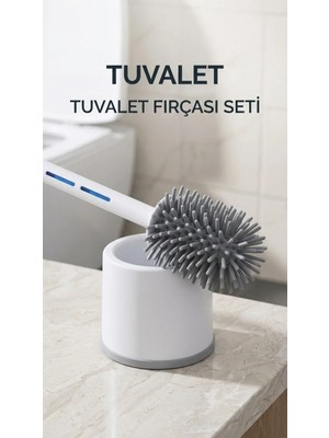 TKÇ Tkcls- Silikon Deterjan Hazneli Esnek Tuvalet Fırçası Banyo Temizlik Ürünü