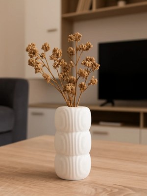 Lunera Accessories Monica Vazo | 3D Baskı El Yapımı Dekoratif Vazo | Modern ve Minimal Tasarım