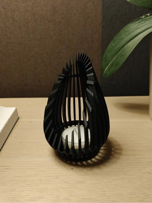 Lunera Accessories Kafes Mumluk | 3D Baskı El Yapımı Dekoratif Mumluk | Modern ve Şık Ev Dekoru