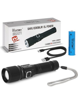 Hace Bazaar Cree Tg LED 1000 Lümen Göstergeli Fonksiyonel El Feneri WT-732