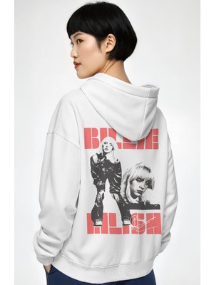 Sevbano Billie Eilish Şarkıcı Sırt Baskılı Unisex Oversize Penye Hoodie