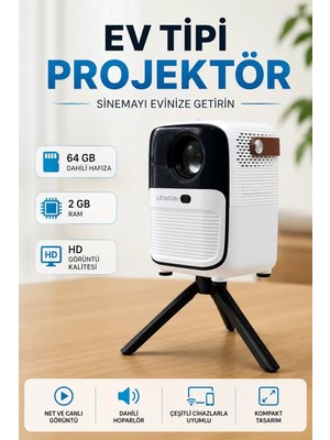 Hace Bazaar Projector Ev Tipi 64 GB 2 GB Rem Hafıza Hd Görüntü Kumandalı