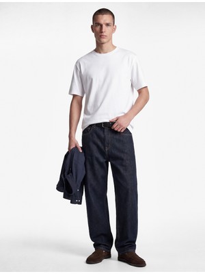 Koton Pamuklu Kısa Kollu Ribanalı Bisiklet Yaka Slim Fit Basic Tişört