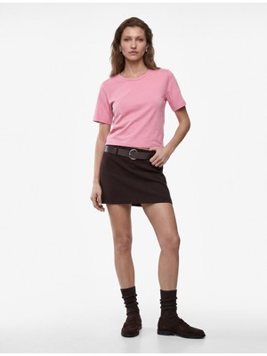 Koton Pamuklu Slim Fit Kısa Kollu Bisiklet Yaka Basic Tişört