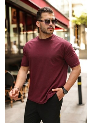 Efnaz Style Erkek Kolları Dar Kesim Rahat Kalıp Basic Tişört