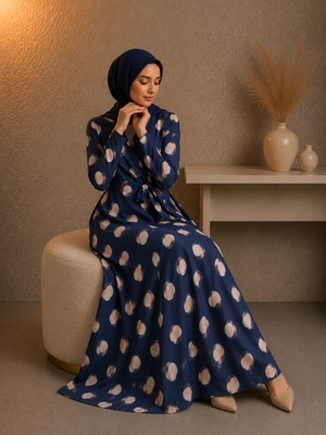 Defka Yüzde Yüz Pamuk Penye Kadın Kruvaze Namaz Elbisesi Sabahlık