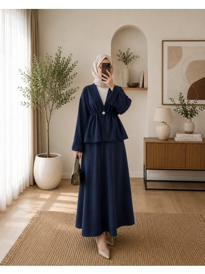 Lior Design Tesettür Düğme Detaylı Ikili Takım
