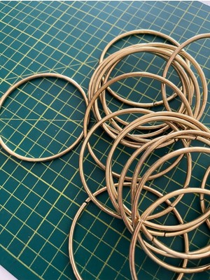Helvacıoğlu Çikolata Çok Amaçlı Dekoratif Metal Halka, 7 Cm,  25 Adet, Gold