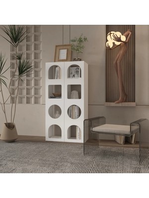 Klubeconcept Monocurve Organik Tasarımlı Niş Kitaplık – Modern Beyaz Mdf Dekor