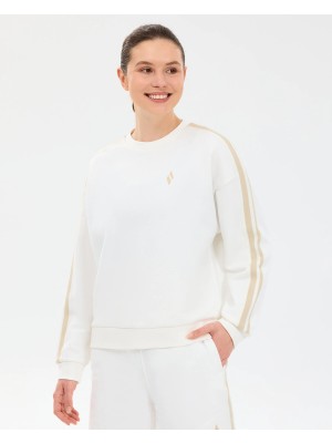 Skechers W Lw Fleece Loose Fit Sweatshirt Kadın Beyaz Sweatshirt S2610029-3855