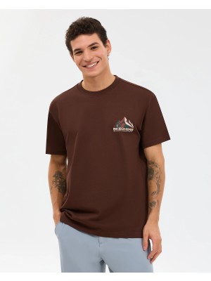 Skechers M Graphic Tee T-Shirt Erkek Kahverengi Tshirt S2610059-2210
