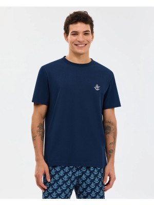 Skechers M Regular T-Shirt Erkek Lacivert Tshirt S2610117-0505