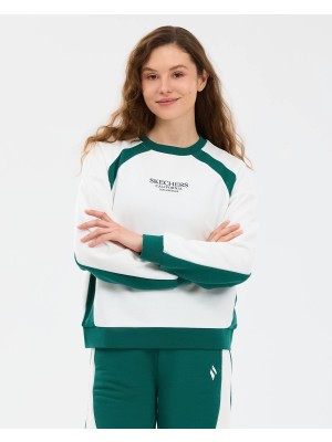 Skechers W Lw Fleece Loose Fit Sweatshirt Kadın Beyaz Sweatshirt S2610028-3855