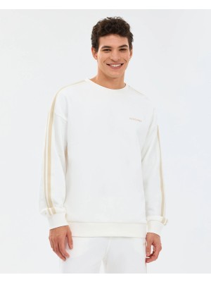 Skechers M Lw Fleece Crew Neck Sweatshirt Erkek Beyaz Sweatshirt S2610103-3855