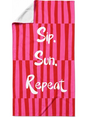 Cozy Home Heatwave Plaj Havlusu First Sip Pembe