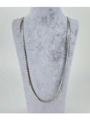 Svoria Store Rodyum Çelik Erkek Kolye 60 cm - EKL0034