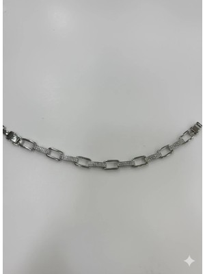 Svoria Store Rodyum Zirkon Taşlı Pirinç cm Bileklik 17+2 Cm  - KBL0440